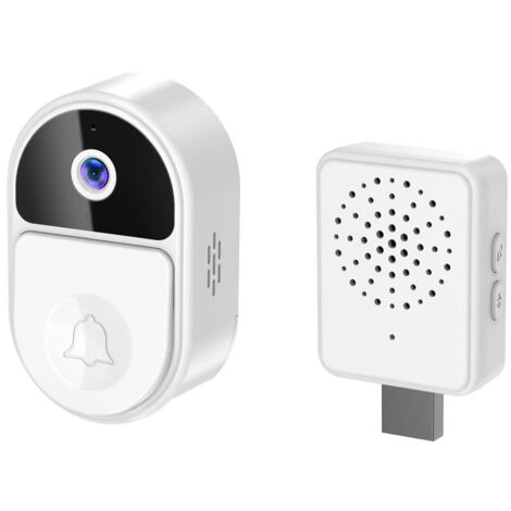 Smart Video Doorbell 1080P WiFi Camera Two-Way Video Intercom Wireless Outdoor Doorbell Smart Life APP Security Protection,White