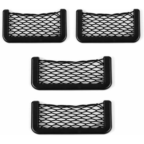 4 Pcs Car Storage Net Car Trunk Storage Net Mesh Storage Pocket with 2 Large Size and 2 Small Size, Black (1/5)