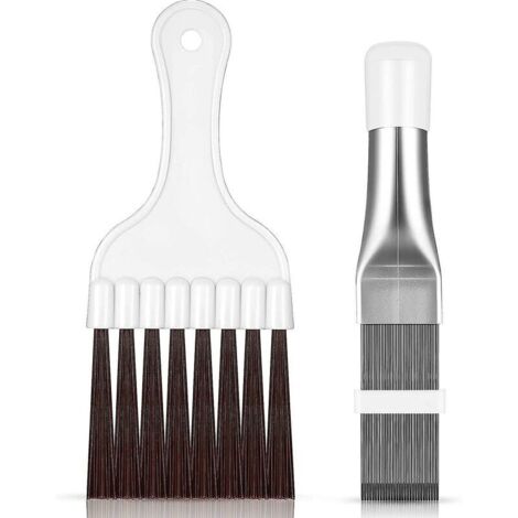 2pcs Air Conditioner Condenser Fin Comb, Refrigerator Coil Cleaning Brush Metal Evaporator Radiator Repair Tool (1/4)