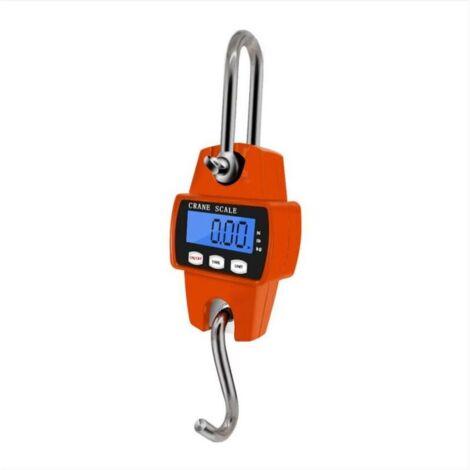 One Piece Mini Portable Digital LCD Electronic Ladder Game Scale Crane Scale with 300kg Scale with Hook Travel Suitcase Fishing Hunting Farm Outdoor (Orange)-2658146mm (1/4)