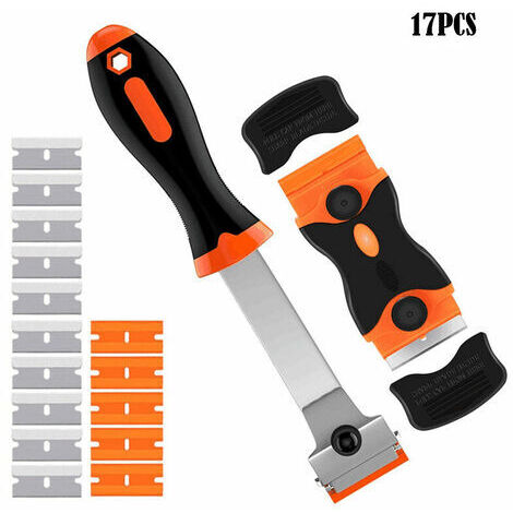 Glass ceramic hob scraper, glass scraper, for glass ceramic, induction hob, car, glass, mirror, sticker, cleaning ((Plastic) 2pcs