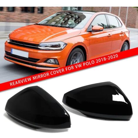 2Pcs/Set Glossy Black Car Side Rearview Mirror Cover Caps For Volkswagen For VW Polo Mk6 AW GTI 2018 2019 2020 Practical (1/5)