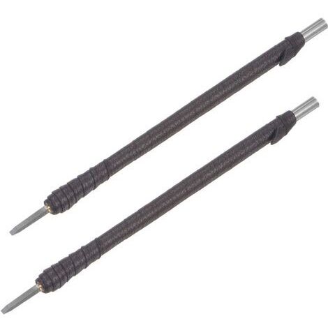 Wood Chisels Knife 2mm Tungsten Carbide Flat Tip Carving Woodworking Hand Tool 150mm Length with Leather Cloth Handle 2pcs (1/5)