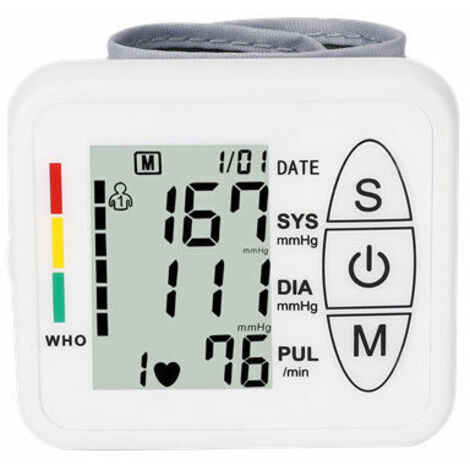 Professional Electronic Upper Arm Blood Pressure Monitor, Smart Accurate Cuff Blood Pressure Monitor, Automatic Detection of Hypertension, Arrhythmia, Pulse, Adjustable Cuff (White)