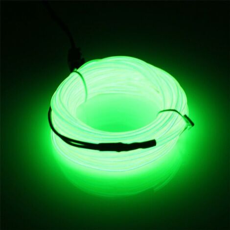 5M EL Wire EL Cable Neon Light Electroluminescent Battery Operated for Halloween Party (Bright Green) (1/5)