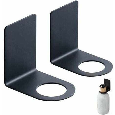 2 Pieces Soap Dispenser Holder Hook, Wall Mounted Soap Dispenser Holder, Soap Pump Holder, Shampoo Dispenser Holder, Black Stainless Steel Shampoo Holder for Kitchen, Bathroom (1/5)