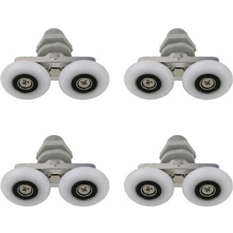4PCS 25mm Shower Door Rollers Double Wheels Shower Door Rollers Sliding Bathroom Shower Door Rollers Replacement Shower Roller,Bathroom Spare Parts (1/5)