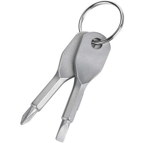 Mini Screwdriver Keychain Set, Portable Stainless Steel Flat Head and Phillips Screwdriver Set Tool Outdoor Multifunctional EDC Tool Mini Pocket Tool with Keychain (1/5)