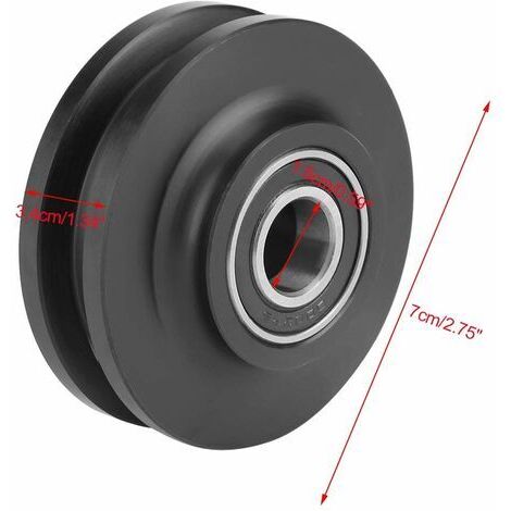 Sliding Door Caster, Set of 2 Nylon Casters with Grooves, Sliding ...
