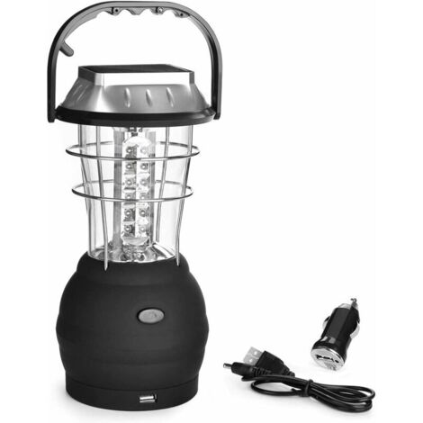 Solar Lantern, Ultra Bright LED Camping Light, 2 Adjustable Lighting Modes, 5 Charging Methods, with Hand Crank Dynamo, Long Lighting Time for Camping Hiking Fishing Emergency (1/5)