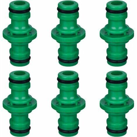 6 Pieces Double Male Hose Connector Pipe Fittings for Joining Garden Hose Tube (Green) (1/5)