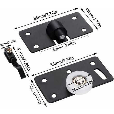 2 Pack Nylon Sliding Door Rollers - 30mm Furniture Sliding Wheels - Heavy Duty Sliding Door Fitting for Cabinet (1/5)