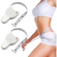 2 Pieces 150cm Retractable Tape Measure, White Soft Measuring Tape, Sewing Tape Measure, Body Measuring Tape, for Sewing and Measuring, Waist, Hips, Torso, Arms