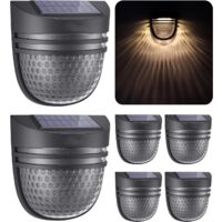 Pack LED Solar Wall Light Outdoor IP65 Waterproof Decorative Wall Lighting Warm White Light, Fence Lamp Wall Patio Garden Front Door Stairs