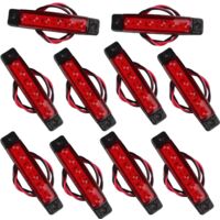 10Pcs 12V 6SMD LED Side Marker Lights Front Rear Position Lamps for Trailer Truck Caravan Camper Van Lorry Bus Boat Tractor Motor Red
