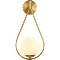 Modern LED Wall Light Indoor Industrial Retro Glass Round Ball Metal E27 Bronze