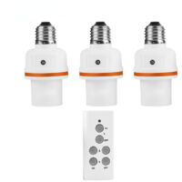 RS-6 Smart Socket Remote Control Bulb E27 Base, 1 remote control, 3 lamp sockets
