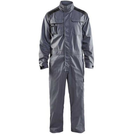 Combinaison de travail industrie Blaklader manches longues polycoton Gris Poches Noires 42. (1/4)