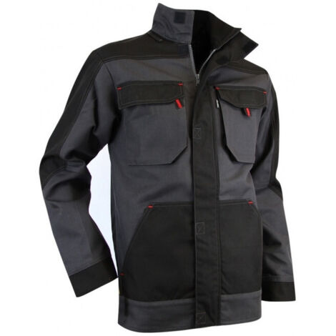 LMA – Blouson de travail bicolore taille M – Conception ergonomique pour liberté de mouvement – 60% coton, 40% polyester – Col montant, poches fonctionnelles
