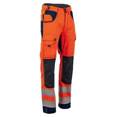 Pantalon HV avec poches genouillères en Oxford LMA POLARISATION Orange Fluo 54