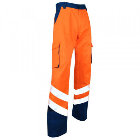 Pantalon bicolore haute visibilité LMA Balise Jaune / Vert 38. (1/3)