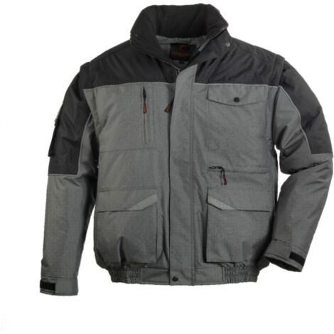 Blouson de travail 2en1 manches amovibles Coverguard Ripstop multipoches Gris / Noir M