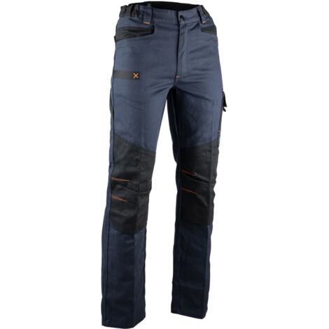 Pantalon de travail bicolore multipoches LMA CALAMINE Bleu Foncé 54 (1/2)