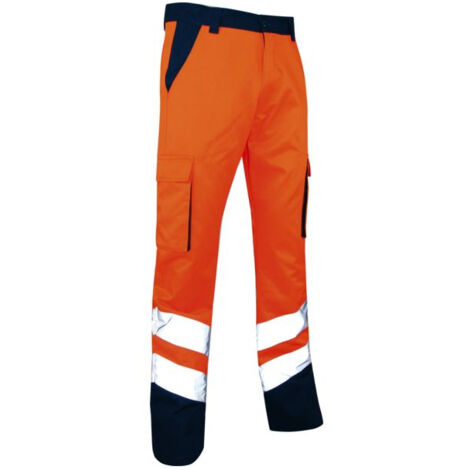 Pantalon bicolore haute visibilité LMA Balise Orange / Bleu 46 (1/4)