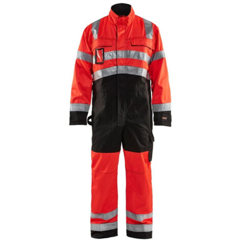Combinaison haute visibilité Blaklader polycoton Rouge / Noir 42. (1/4)