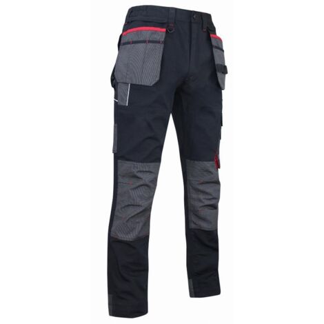 Pantalon de travail à genouillères multi poches LMA Minerai Noir 50