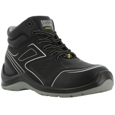Baskets de sécurité sportives mi-montante sans metal Safety Jogger S3 SRC ESD Noir / Blanc 38. (1/5)