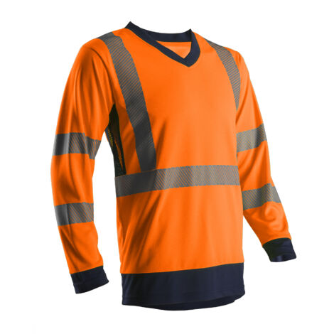 T-shirt manches longues haute visibilité Coverguard SUNO SUNA Orange / Navy XXL. (1/2)