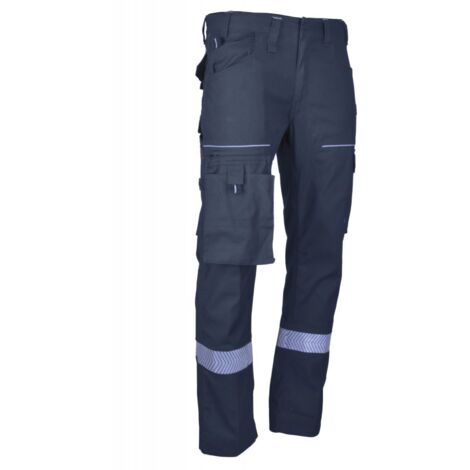 Pantalon de travail stretch multipoches LMA ELEVATEUR Bleu Foncé 42 (1/2)