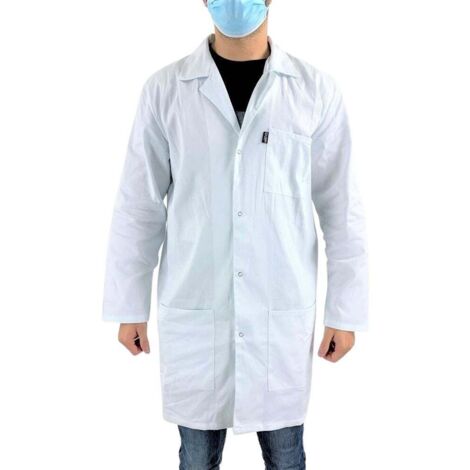 LMA – Blouse blanche de chimie pour étudiants – 100% coton – Résistante aux lavages à haute température – Design unisexe – Taille XXXL