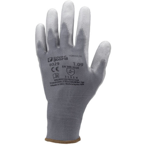 Gants Manutention Précision Eurotechnique 602 (lot de 10) Gris 10 (1/2)
