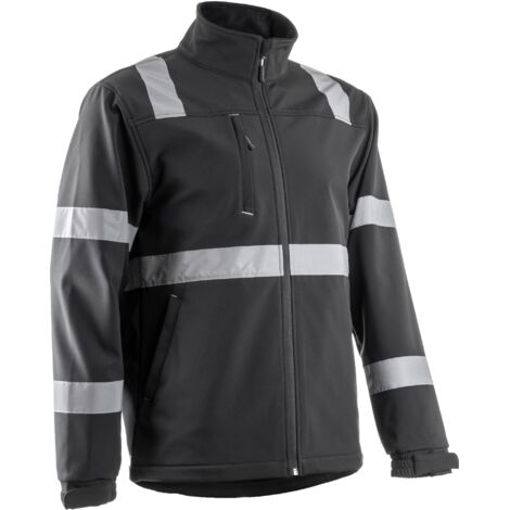 gilet catarifrangente uomo Gilet di sicurezza nero riflettente con giubbotto da tasca e chiusura con cerniera con strisce riflettenti ad alta visibilità gilet di lavoro giubbotto riflettente da lavoro