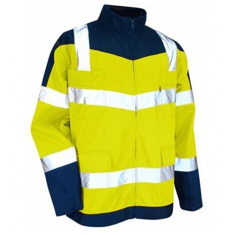 Blouson bicolore haute visibilité zéro métal LMA PRECAUTION Jaune / Marine 3XL. (1/2)