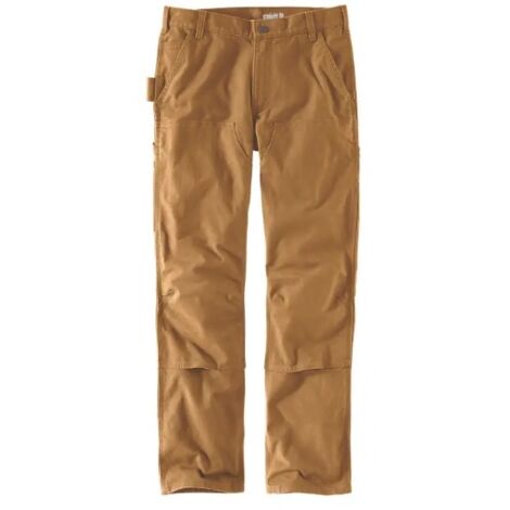 Carhartt – Pantalon de travail stretch marron – Coupe slim fit – Empiècements renforcés aux genoux – Pour pose de carrelage et clôtures - S1103340211W32L32 (1/10)