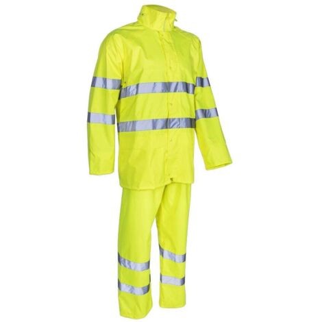 Ensemble de pluie Haute Visibilité HV respirable Coverguard KAWA Jaune Fluo XXL. (1/2)