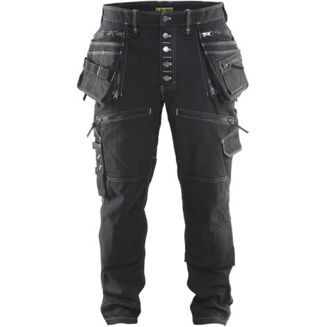 Pantaloni da lavoro artigiano Blaklader X1900 cordura denim elasticizzato Nero 40