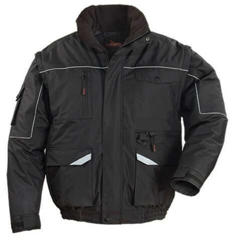 Blouson de travail 2en1 manches amovibles Coverguard Ripstop multipoches Noir 3XL