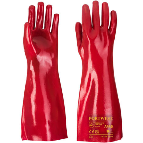 Gants PVC rouge taille 10/XL Portwest Rouge 10