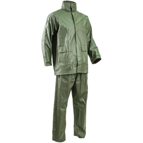 Ensemble de pluie 170g Enduction PU Coverguard EN 343 Vert XL.