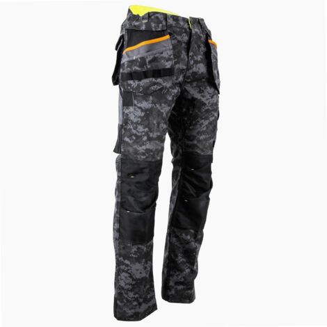 Pantaloni in tela con tasche per ginocchiere rinforzate impermeabili LMA DONJON Cachi mimetico 40 (1/2)