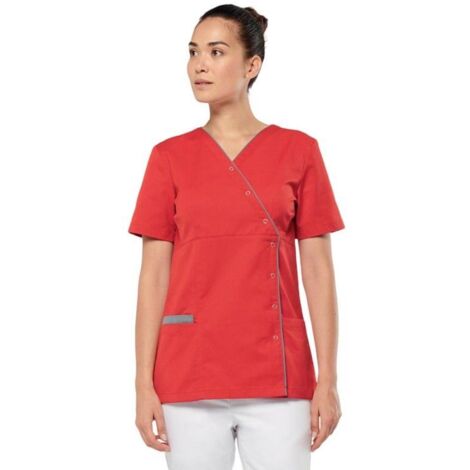 Blouse de service polycoton boutons pression FEMME WK. Designed To Work Rouge M