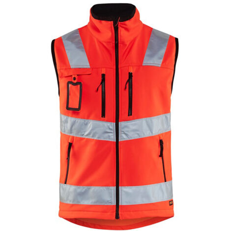 Gilet sans manches haute visibilité Blaklader Softshell Rouge Fluo M. (1/4)