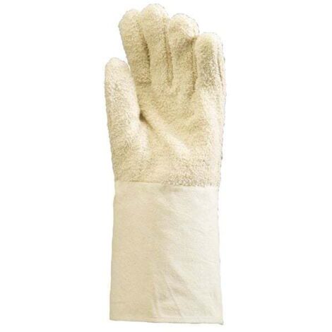 Gants anti-chaleur Eurotechnique avec manchettes de protection (lot de 5) Beige 10.
