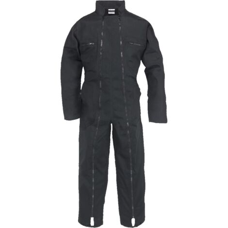 Coverguard – Combinaison de travail haute visibilité 3XL 60/62 noir – 2 zips – 6 poches pratiques – Tissu polyester/coton résistant