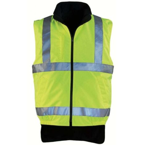 Gilet haute visibilité doublé polaire réversible Coverguard Hi-Way Jaune / Noir M