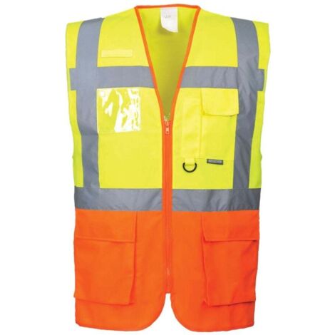 Gilet haute visibilité zippé Portwest Executive Prague Jaune / Orange XL. (1/2)